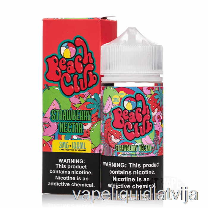 Zemeņu Nektārs - Pludmales Klubs - 100ml 0mg Vape šķidrums